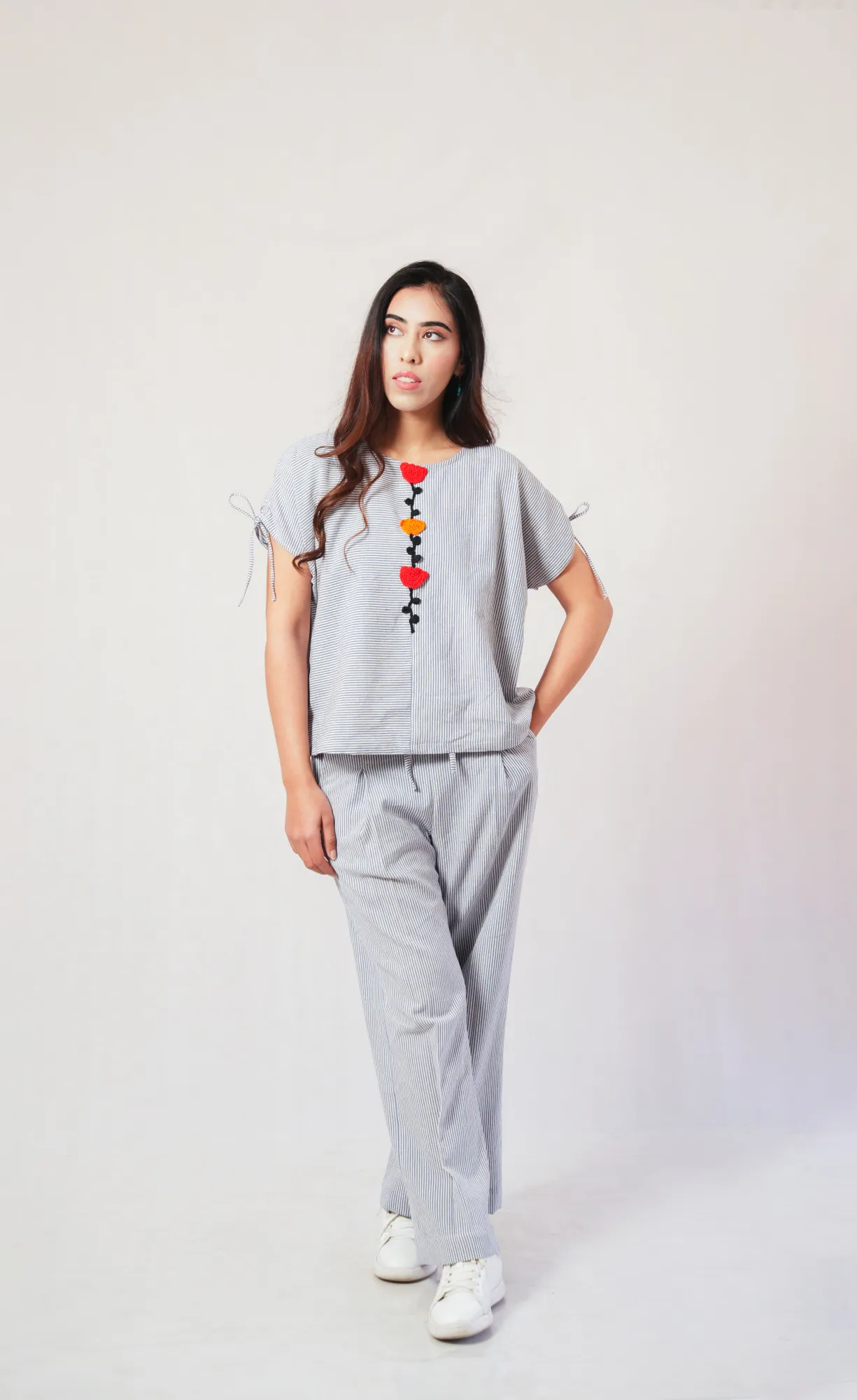 Kusum Crocheted Flower Patched Top